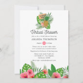 ビーチのアロハ・ルアウ・バーチャル・ブライダル・シャワー 招待状 (正面)