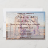 ビーチのウェディング カバナ ウェディング 招待状 (裏面)