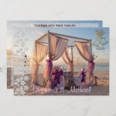 ビーチのウェディング カバナ ウェディング 招待状 (正面/裏面)