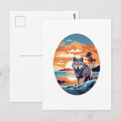 ビーチのオオカミ ポストカード (正面/裏面)