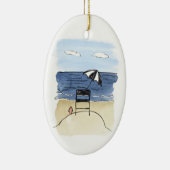 ビーチのオーナメントのライフガードの椅子 セラミックオーナメント (右)