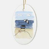 ビーチのオーナメントのライフガードの椅子 セラミックオーナメント (左)