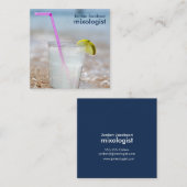 ビーチのカクテルの名刺 スクエア名刺 (正面/裏面)