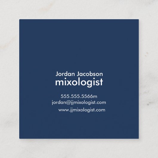 ビーチのカクテルの名刺 スクエア名刺 (裏面)