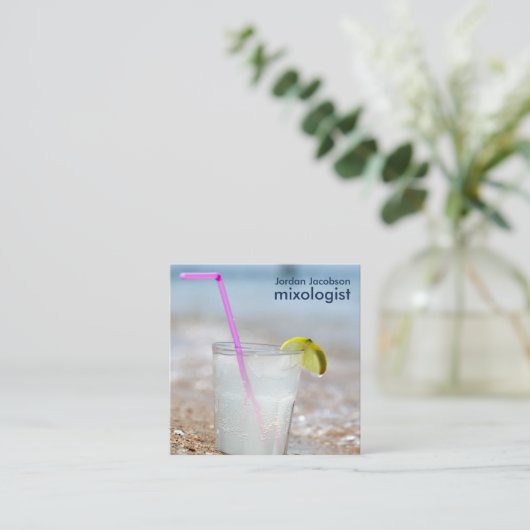 ビーチのカクテルの名刺 スクエア名刺 (スタンド正面)