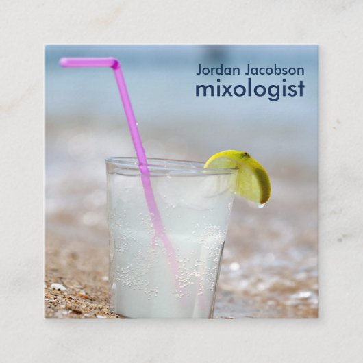 ビーチのカクテルの名刺 スクエア名刺 (正面)