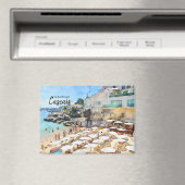 ビーチのカスカイ，ポルトガルはがき マグネット (インサイチュ (食洗機))