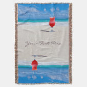 ビーチのカスタムな投球毛布の飲み物 スローブランケット (正面縦)