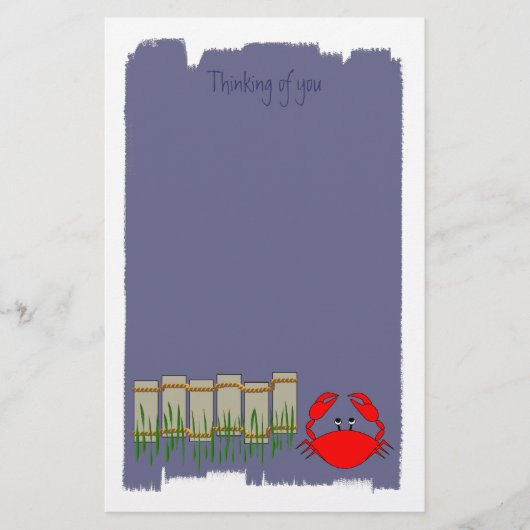 ビーチのカニの文房具 便箋 (正面)