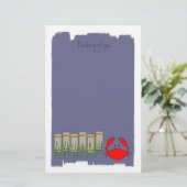 ビーチのカニの文房具 便箋 (スタンド正面)