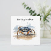 ビーチのカニ感じのカスタマイズ可能 招待状 (スタンド正面)