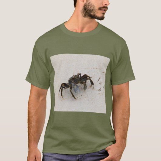 ビーチのカニ 自然Tシャツ Tシャツ (正面)
