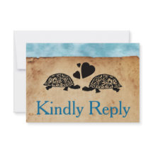 ビーチのカメお洒落なRSVPおよび入場の選択