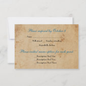 ビーチのカメお洒落なRSVPおよび入場の選択 出欠カード (裏面)