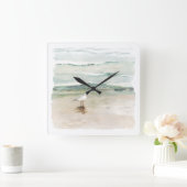 ビーチのカモメの入江 スクエア壁時計 (ホーム)