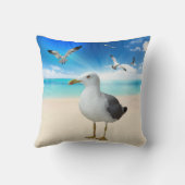 ビーチのカモメ クッション (裏面)