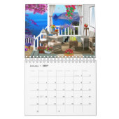 ビーチのカレンダーの猫 カレンダー (1月 2027)