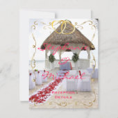 ビーチのガゼボでの結婚式の招待状 招待状 (正面)