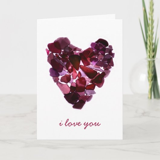 ビーチのガラスハートカード シーズンカード (正面)