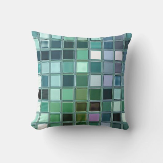 ビーチのガラスモザイク・タイルの芸術 クッション (正面)
