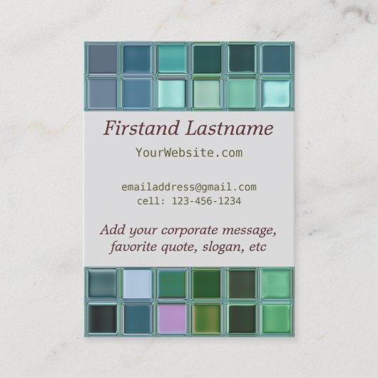 ビーチのガラスモザイク・タイルの芸術 名刺 (正面)