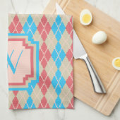 ビーチのキッチンアーガイルタオルで キッチンタオル (四つ折り)