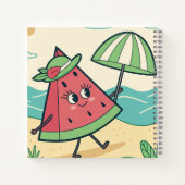 ビーチのキュートなスイカのキャラクター - ノートブック (裏面)