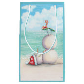 ビーチのギフトバッグの熱帯ヨガの雪だるま スモールペーパーバッグ (正面)