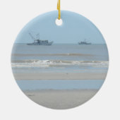 ビーチのクリスマスのオーナメント セラミックオーナメント (裏面)