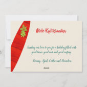 ビーチのクリスマスのカスタマイズ可能なサーフボード シーズンカード (裏面)