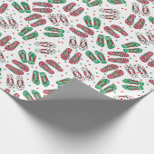 ビーチのクリスマスのビーチサンダル ラッピングペーパー (角)