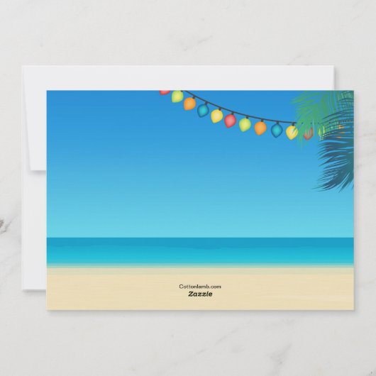 ビーチのクリスマスの休日カード シーズンカード (裏面)