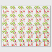 ビーチのクリスマスの包装紙のサンタ ラッピングペーパー (フラット)