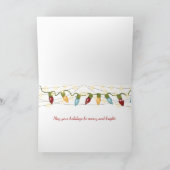 ビーチのクリスマスの砂雪だるま シーズンカード (内部)