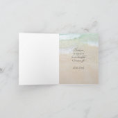 ビーチのクリスマスはヒトデのオーナメントカード感謝していしています サンキューカード (内部)