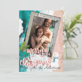 ビーチのクリスマスカードからのメリークリスマス シーズンカード (スタンド正面)