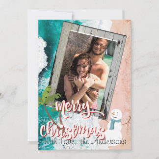 ビーチのクリスマスカードからのメリークリスマス シーズンカード