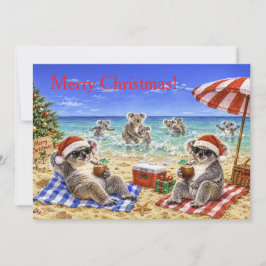 ビーチのクリスマスコアラ シーズンカード