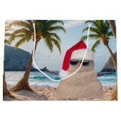 ビーチのクリスマスサンドマン ラージペーパーバッグ (正面)