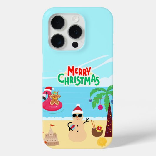 ビーチのクリスマスシーン Case-Mate iPhoneケース (裏面)