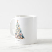 ビーチのクリスマスパーソナルギフト コーヒーマグカップ (正面左)