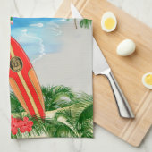 ビーチのクリスマス キッチンタオル (四つ折り)