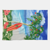 ビーチのクリスマス キッチンタオル (横)