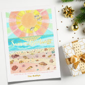 ビーチのクリスマス サンキュー 箔シーズンカード