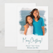 ビーチのクリスマス　フォトカード　水彩画 シーズンカード (正面/裏面)