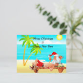 ビーチのクリスマス ポストカード (スタンド正面)