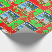 ビーチのクリスマス ラッピングペーパー (角)