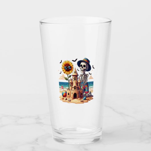 ビーチのクール・スケルトン タンブラーグラス (正面)