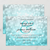 ビーチのグラデーションな《写真》ぼけ味ライト夏の結婚式 招待状 (正面/裏面)