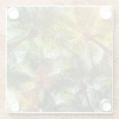 ビーチのココヤシの木の木 ガラスコースター (裏面)